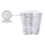 Monza Marble Finish Concrete Indoor / Outdoor End / Side Table in White
