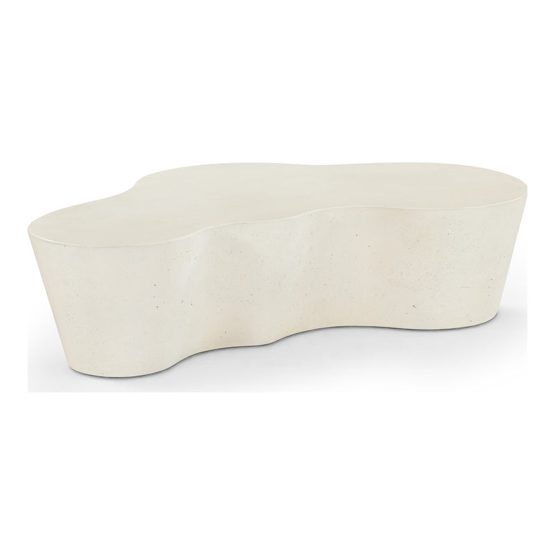 Monza Concrete And Fiberglass Indoor / Outdoor Coffee Table in Cream
