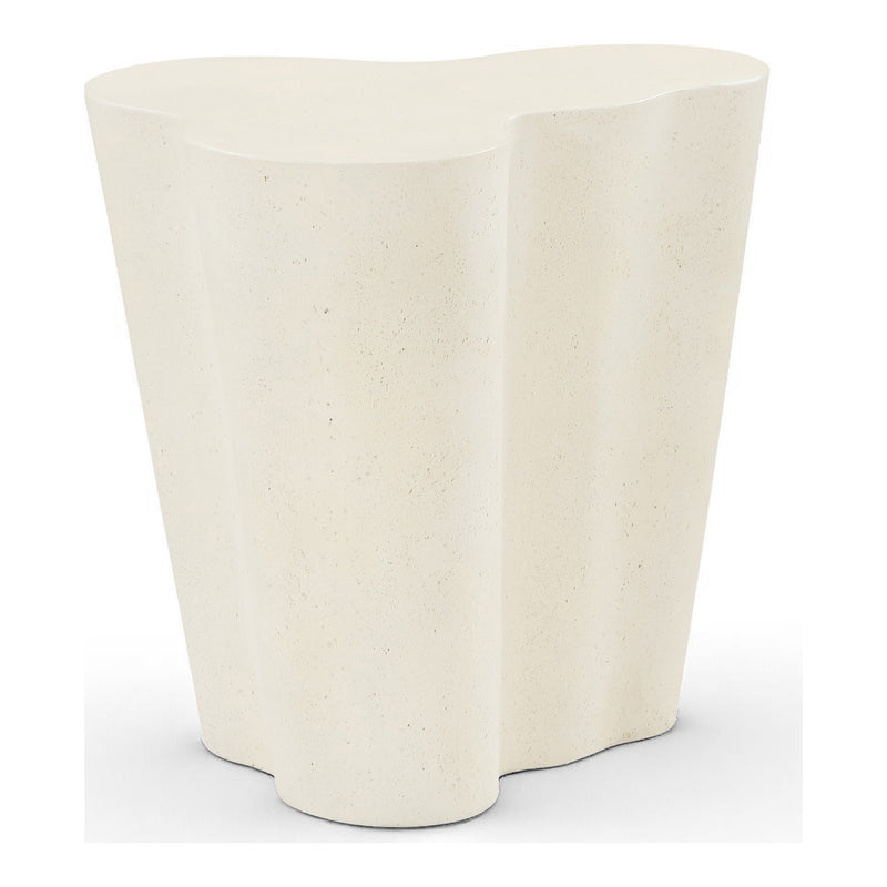 Monza Concrete And Fiberglass Indoor / Outdoor End Table in Cream