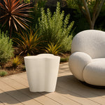 Monza Concrete And Fiberglass Indoor / Outdoor End Table in Cream