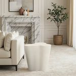 Monza Concrete And Fiberglass Indoor / Outdoor End Table in Cream