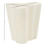 Monza Concrete And Fiberglass Indoor / Outdoor End Table in Cream