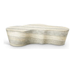 Monza Travertine Finish Concrete Indoor / Outdoor Coffee Table in Natural