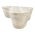 Monza Travertine Finish Concrete Indoor / Outdoor Coffee Table in Natural