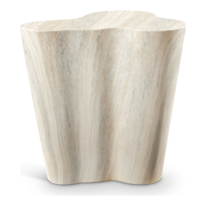 Monza Travertine Finish Concrete Indoor / Outdoor End / Side Table in Natural