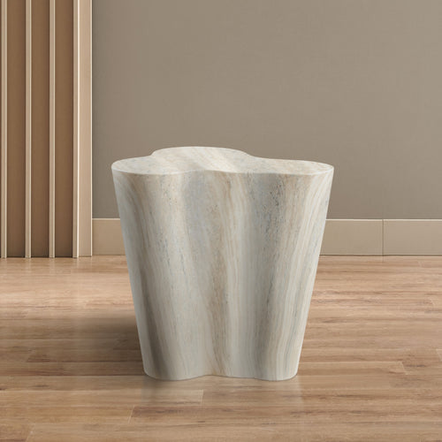 Monza Travertine Finish Concrete Indoor / Outdoor End / Side Table in Natural