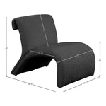 Mulberry Boucle Fabric Upholstered Accent Chair in Black