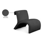 Mulberry Boucle Fabric Upholstered Accent Chair in Black