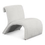 Mulberry Boucle Fabric Upholstered Accent Chair in Cream