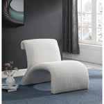 Mulberry Boucle Fabric Upholstered Accent Chair in Cream
