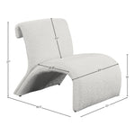 Mulberry Boucle Fabric Upholstered Accent Chair in Cream