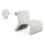 Mulberry Boucle Fabric Upholstered Accent Chair in Cream