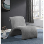 Mulberry Boucle Fabric Upholstered Accent Chair in Grey