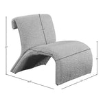 Mulberry Boucle Fabric Upholstered Accent Chair in Grey