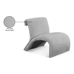 Mulberry Boucle Fabric Upholstered Accent Chair in Grey