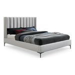 Nadia Velvet Upholstered King Bed in Cream