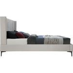 Nadia Velvet Upholstered King Bed in Cream