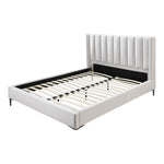 Nadia Velvet Upholstered King Bed in Cream