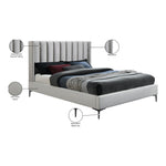 Nadia Velvet Upholstered King Bed in Cream