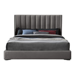 Nadia Velvet Upholstered King Bed in Grey