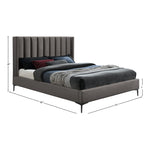 Nadia Velvet Upholstered King Bed in Grey