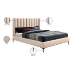Nadia Velvet Upholstered King Bed in Pink