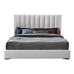 Nadia Velvet Upholstered Queen Bed in Cream