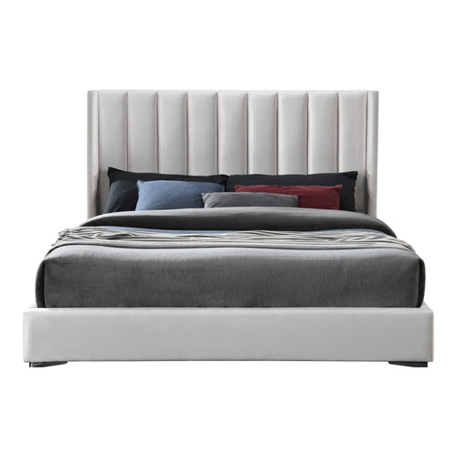 Nadia Velvet Upholstered Queen Bed in Cream