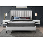 Nadia Velvet Upholstered Queen Bed in Cream