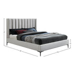 Nadia Velvet Upholstered Queen Bed in Cream