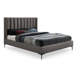 Nadia Velvet Upholstered Queen Bed in Grey