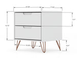 Rockefeller 20" Nightstand (2-Drawer) in White