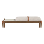 Nara Linen Textured Fabric Upholstered Bench in Beige