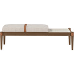 Nara Linen Textured Fabric Upholstered Bench in Beige