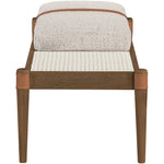 Nara Linen Textured Fabric Upholstered Bench in Beige