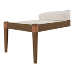 Nara Linen Textured Fabric Upholstered Bench in Beige