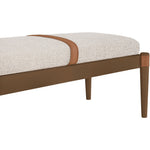 Nara Linen Textured Fabric Upholstered Bench in Beige