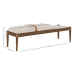 Nara Linen Textured Fabric Upholstered Bench in Beige