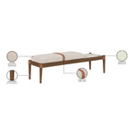 Nara Linen Textured Fabric Upholstered Bench in Beige