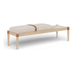 Nara Linen Textured Fabric Upholstered Bench in Beige