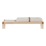 Nara Linen Textured Fabric Upholstered Bench in Beige
