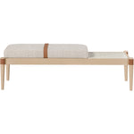 Nara Linen Textured Fabric Upholstered Bench in Beige