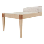 Nara Linen Textured Fabric Upholstered Bench in Beige