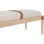 Nara Linen Textured Fabric Upholstered Bench in Beige