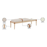 Nara Linen Textured Fabric Upholstered Bench in Beige