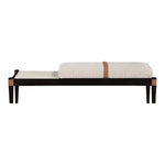 Nara Linen Textured Fabric Upholstered Bench in Beige