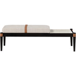 Nara Linen Textured Fabric Upholstered Bench in Beige