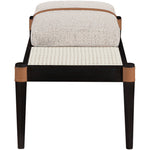 Nara Linen Textured Fabric Upholstered Bench in Beige