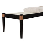 Nara Linen Textured Fabric Upholstered Bench in Beige