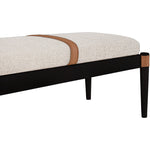 Nara Linen Textured Fabric Upholstered Bench in Beige